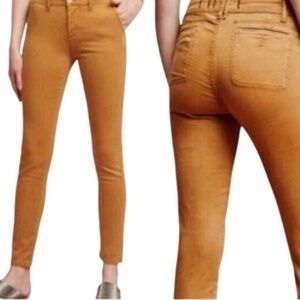 EUC Anthropologie Hei Hei Mustard Yellow Abroad Ankle Pants Size 28